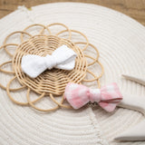 Duo de barrettes vichy rose plumetis blanc