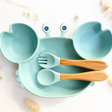 Set repas + couverts - Crabe bleu ciel