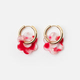 Boucles d'oreilles Fleurette - Rouge