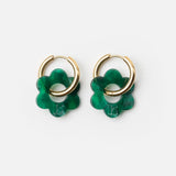 Boucles d'oreilles Fleurette - Verte