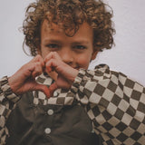 Poncho de pluie - Damier Kaki 3-6 ans