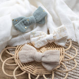 Lot de 3 noeuds- vert pois dorés fleuri et beige