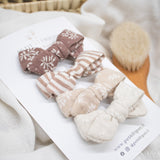 Lot de 4 noeuds marron beige