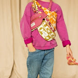 Mini Sac Banane Kela "Damier" - Fuchsia