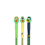 Lot de 3 stylos effaçables avocat