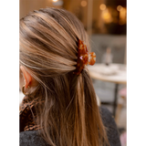 Pince à cheveux - Marron coeur rose