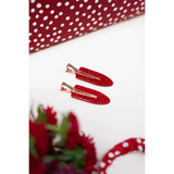 Set de 2 pinces à cheveux plates - Paillettes cherry