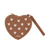 Pochette coeur en silicone coeur marron