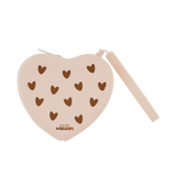 Pochette coeur en silicone crème