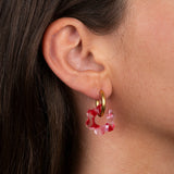 Boucles d'oreilles Fleurette - Rouge