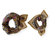 Small Foulard Manika "Cœur" - Tapenade