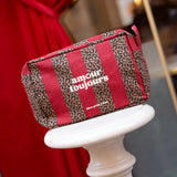Trousse de toilette - Rayures Léopard Cherry