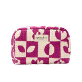 Small Trousse Gaya " Damier" - Fuchsia