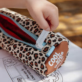 Trousse léopard - fermeture turquoise